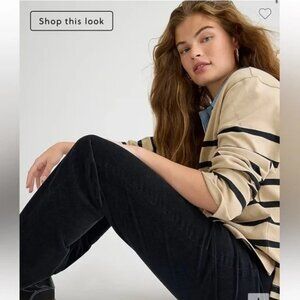 J. Crew High-rise slim demi-boot pant in corduroy black NWT!